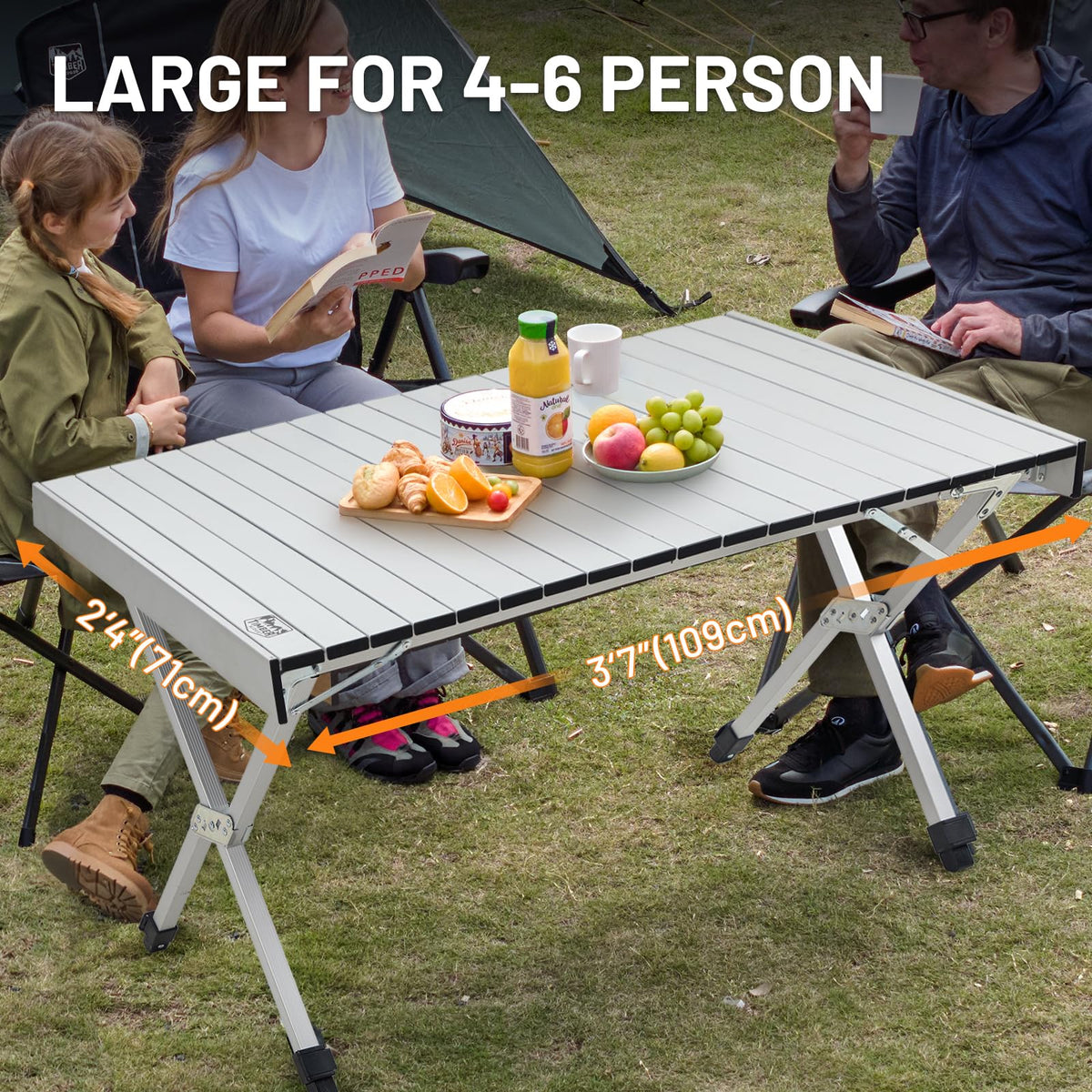 Folding Camping Table Adjustable Height Lightweight Aluminum D92723