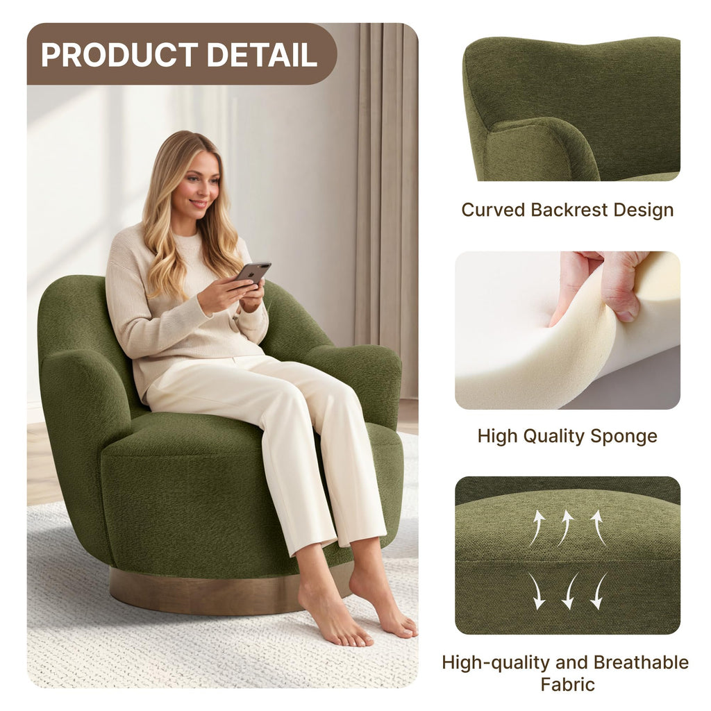 Green Swivel Accent Chair Set of 2 I9981