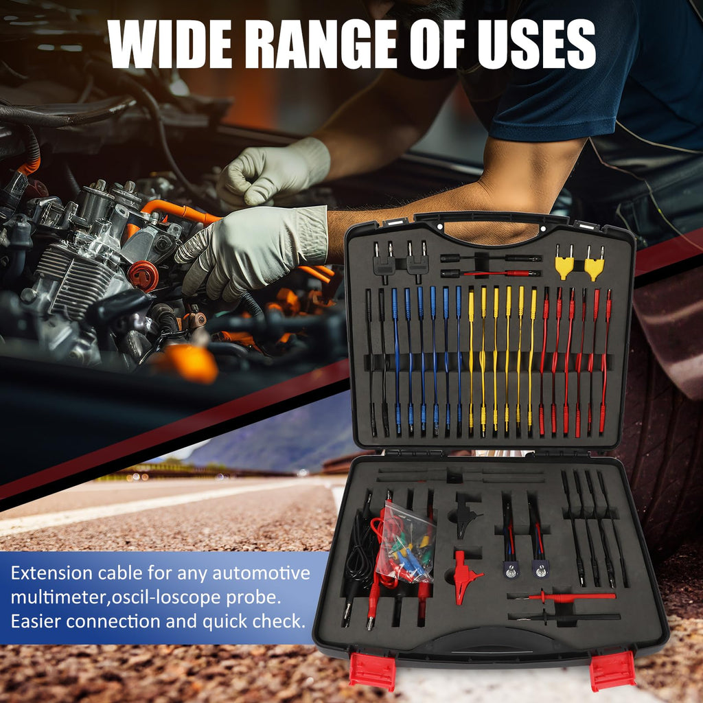 110 Pcs Automotive Circuit Test Lead Kit with Black Carrying Case S5208