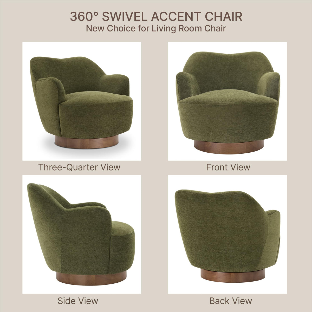 Green Swivel Accent Chair Set of 2 I9981