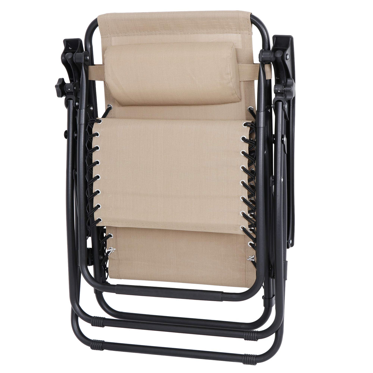 Zero Gravity Lounge Chairs Set of 2 Adjustable Folding Recliners with Cup Holders K927158