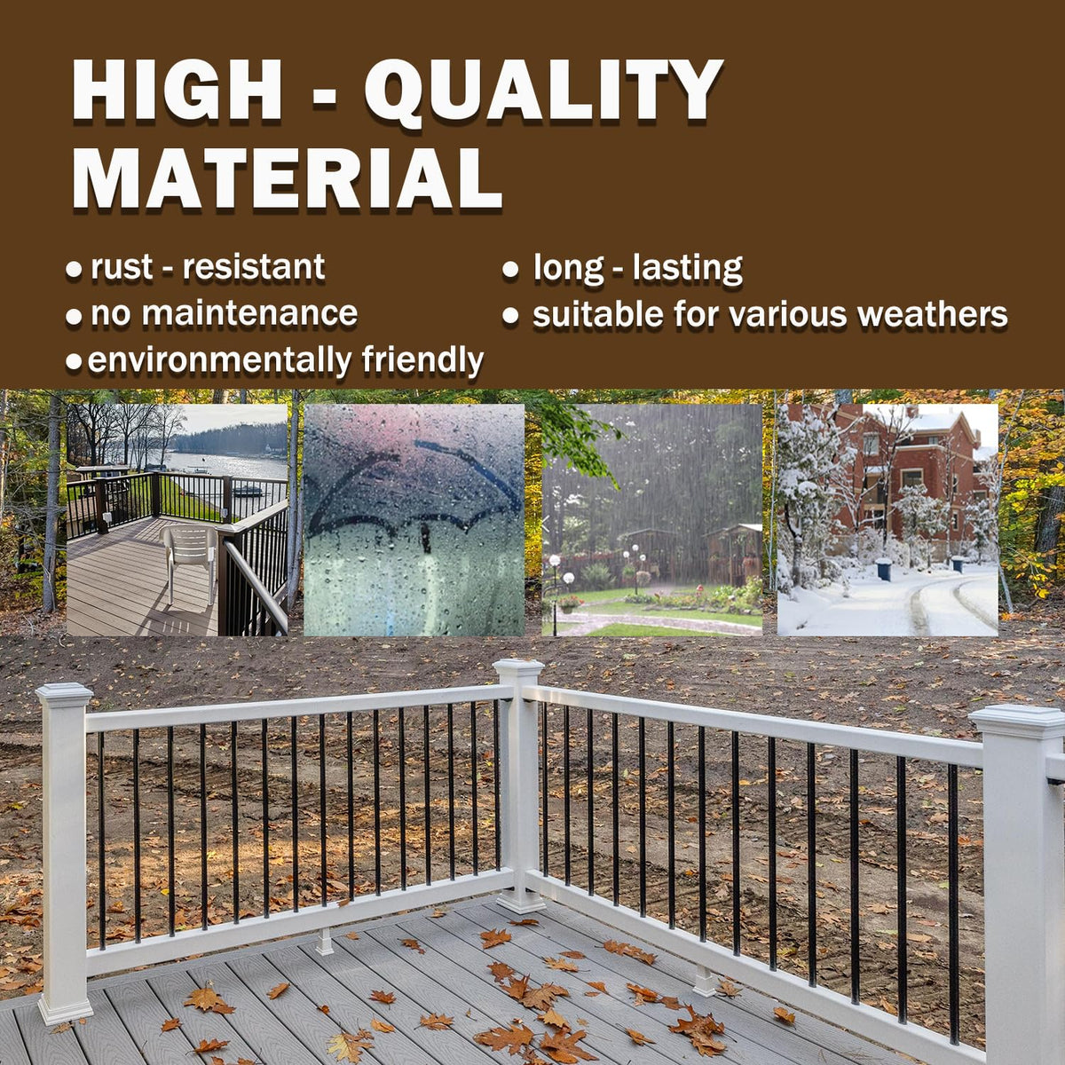 105 Pack 26" Black Aluminum Deck Balusters U5691