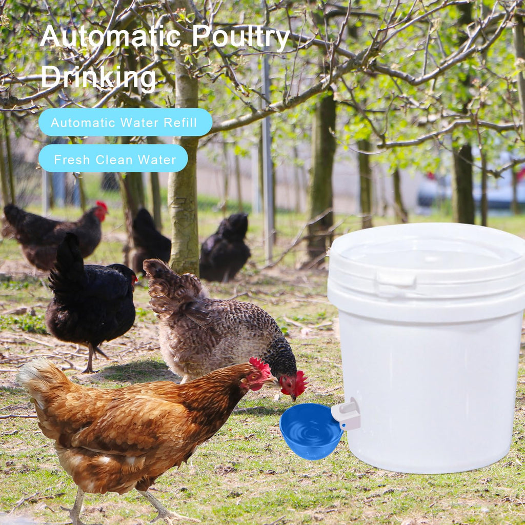 8 Packs Large Blue Chicken Waterer Cups Q25669