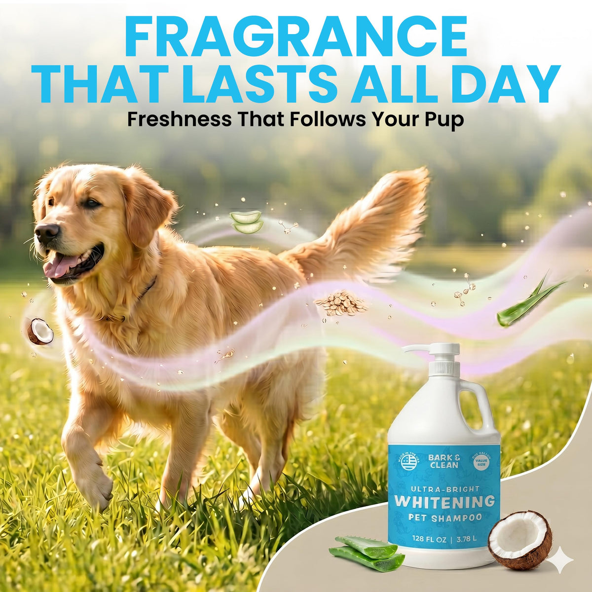 Whitening Dog Shampoo with Pump, 1 Gallon Aloe Coconut J20497
