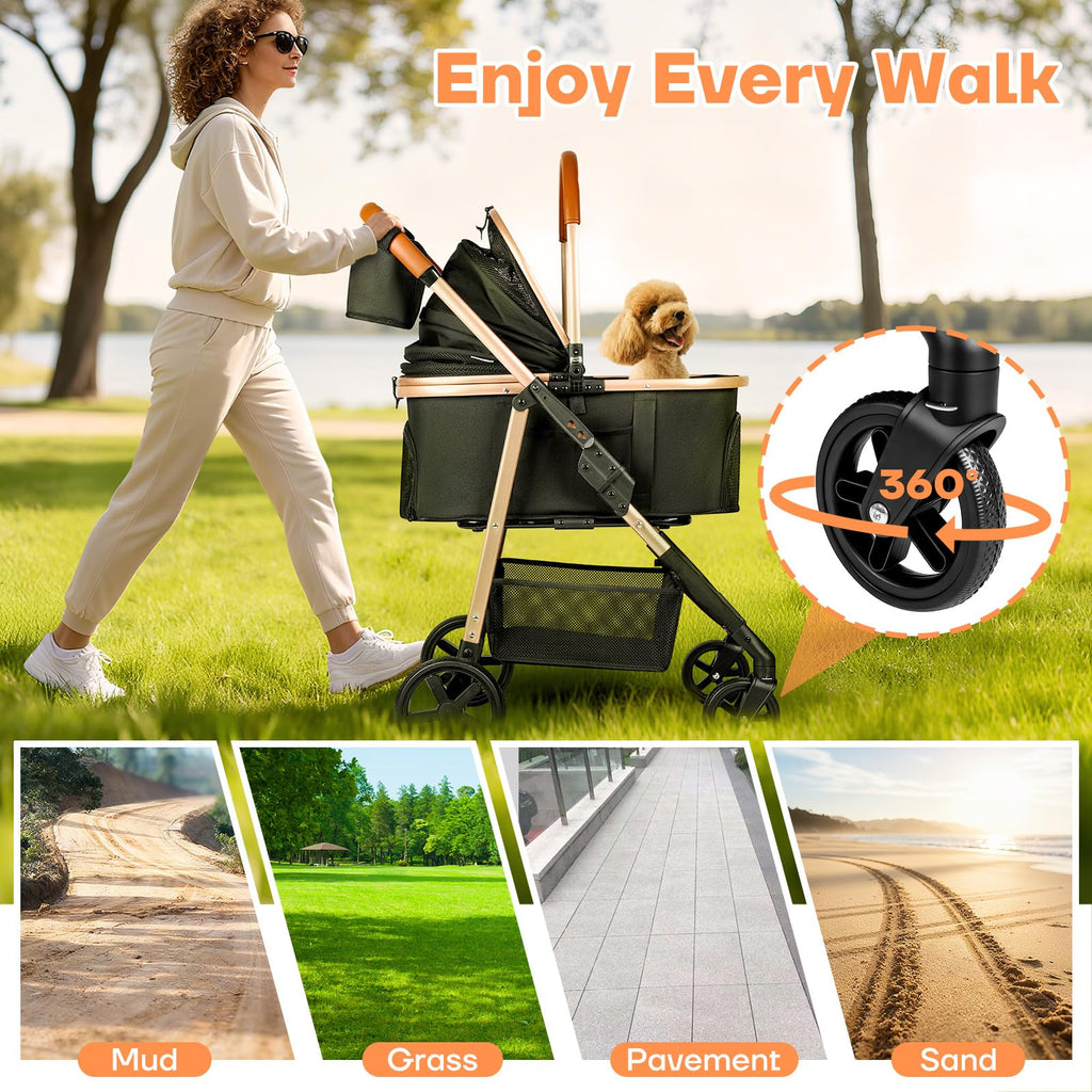 Black 3-in-1 Pet Stroller S726