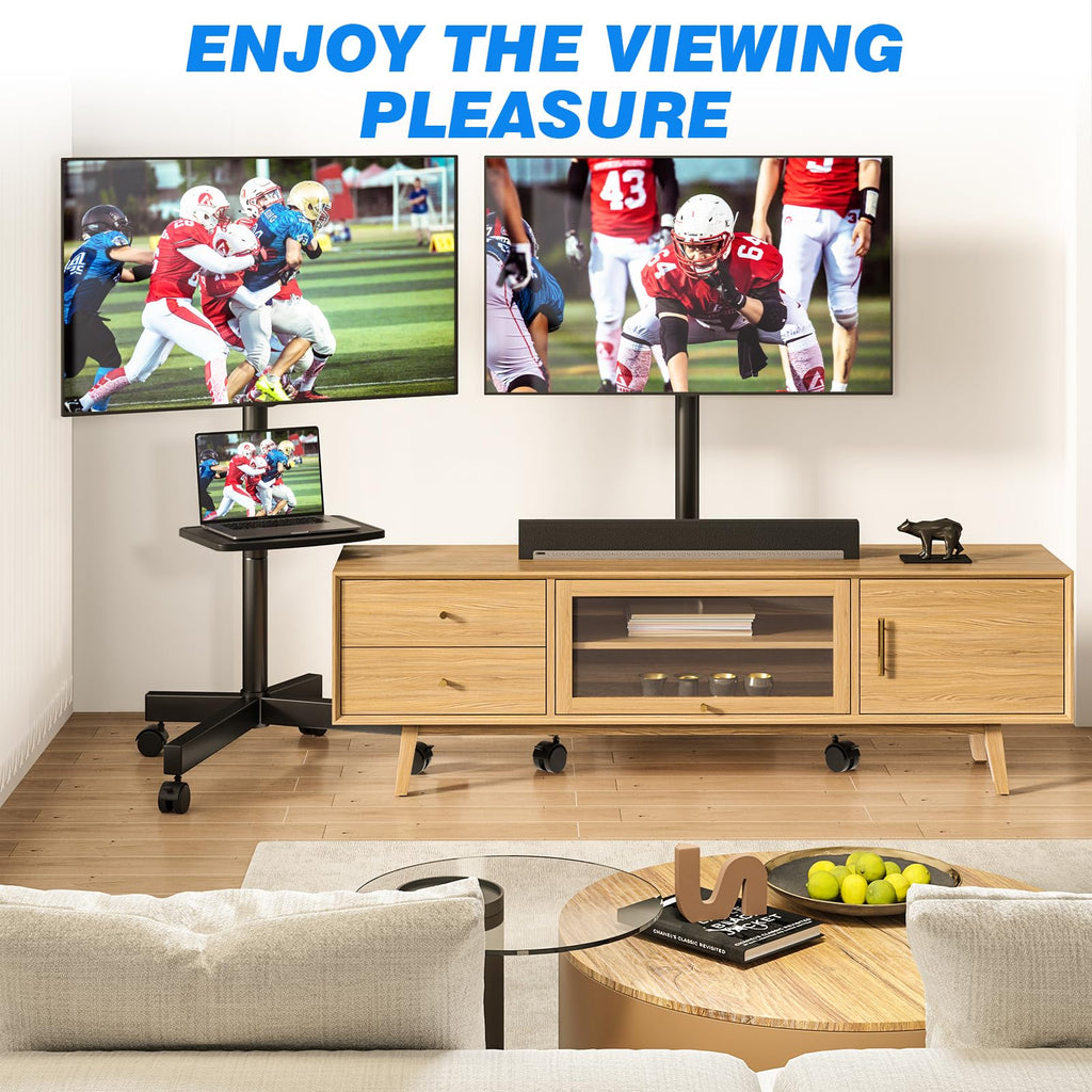 Mobile TV Stand for 23-65 Inch Flat Curved TVs Black O504