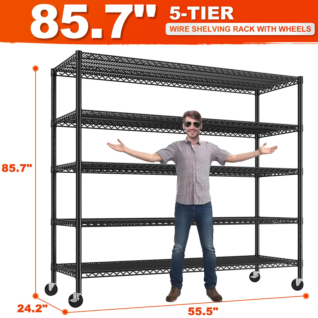 85.7" 5-Tier Adjustable Garage Shelving P3077