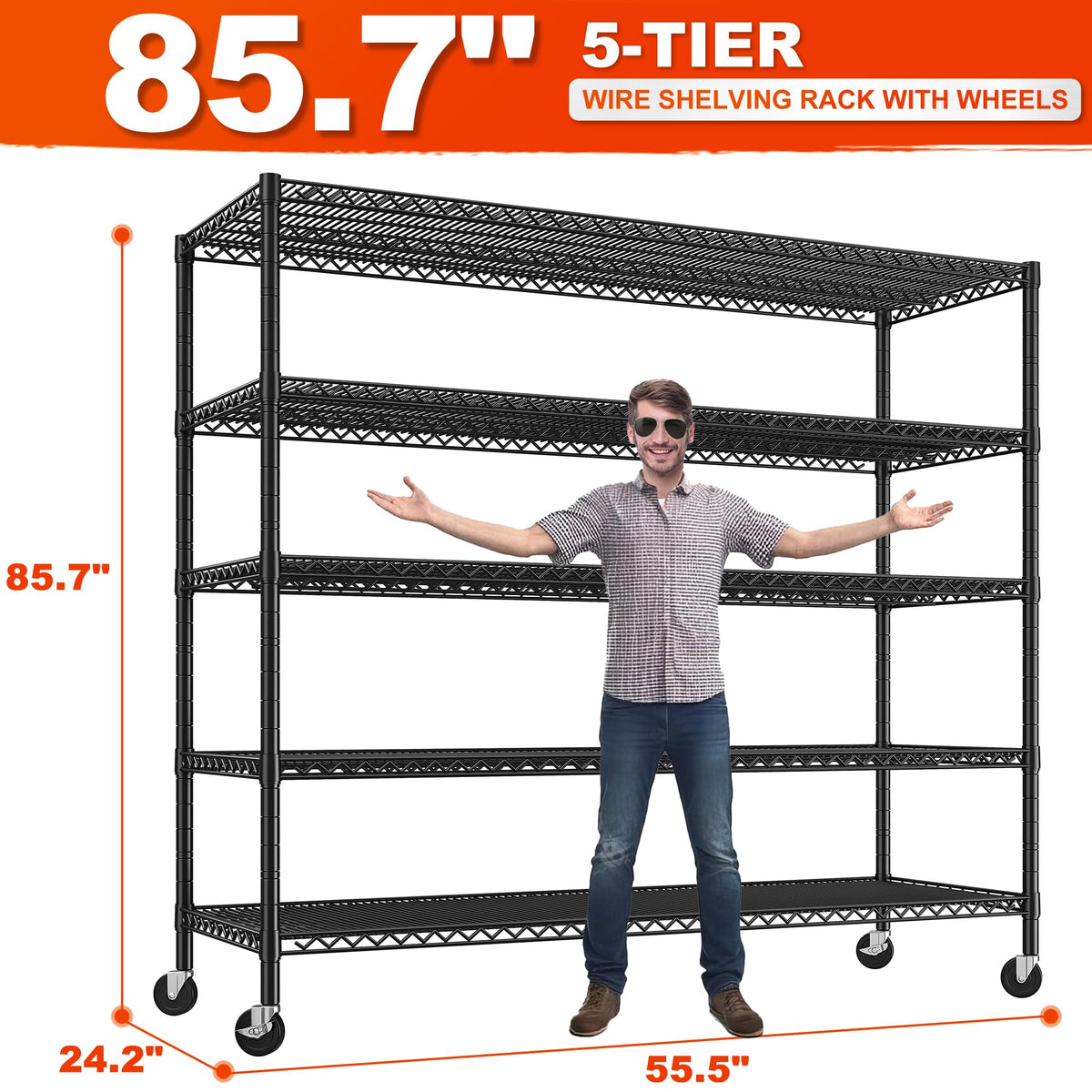 85.7" 5-Tier Adjustable Garage Shelving P3077