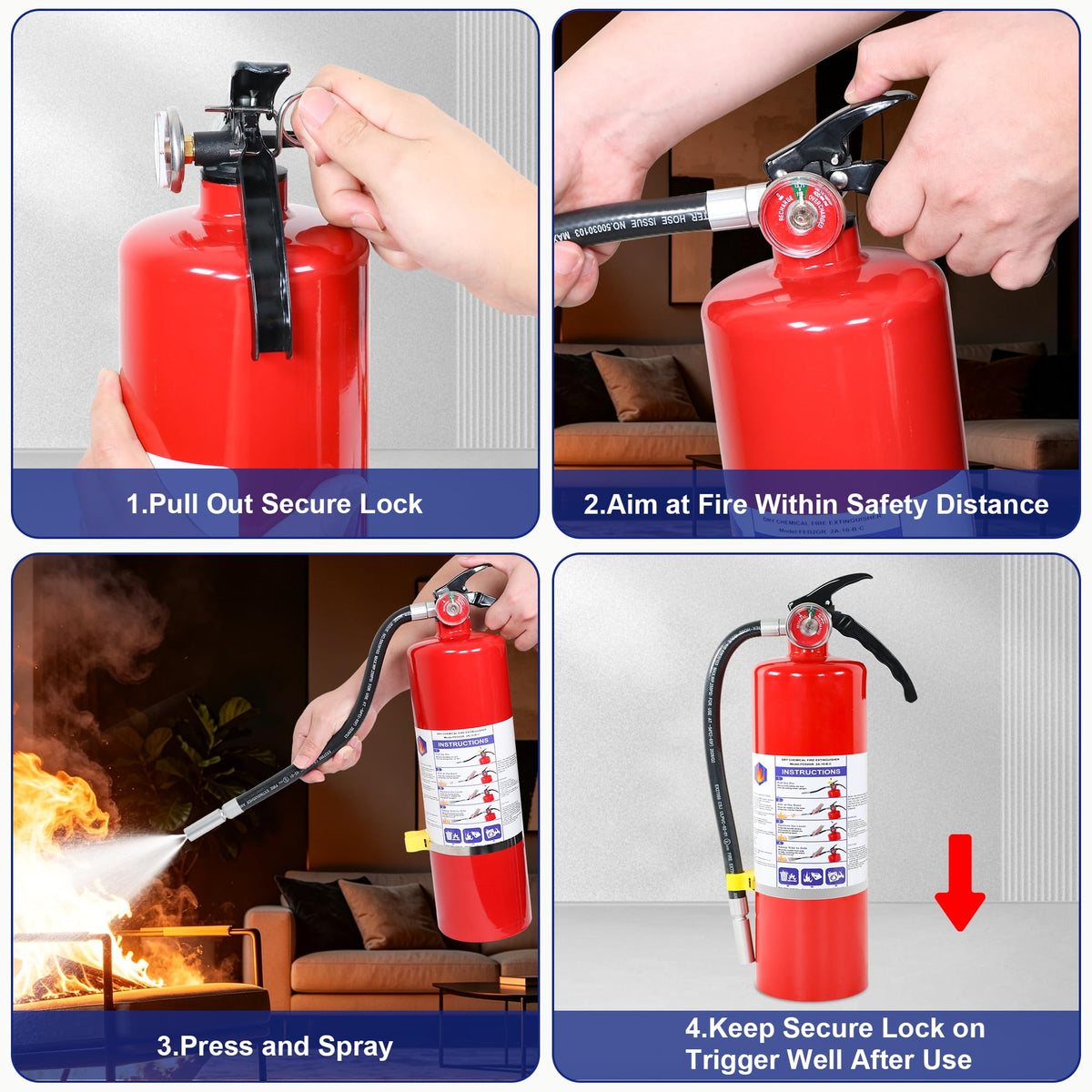 1 Pack 5lb ABC Dry Chemical Fire Extinguisher K3483