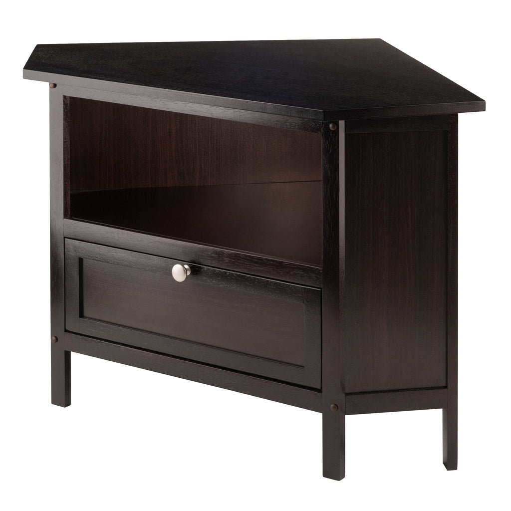 Compact Espresso Corner TV Stand X168