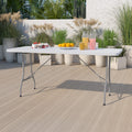 6-Foot Granite White Plastic Folding Table C766914