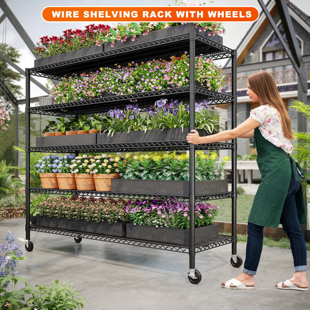 85.7" 5-Tier Adjustable Garage Shelving P3077