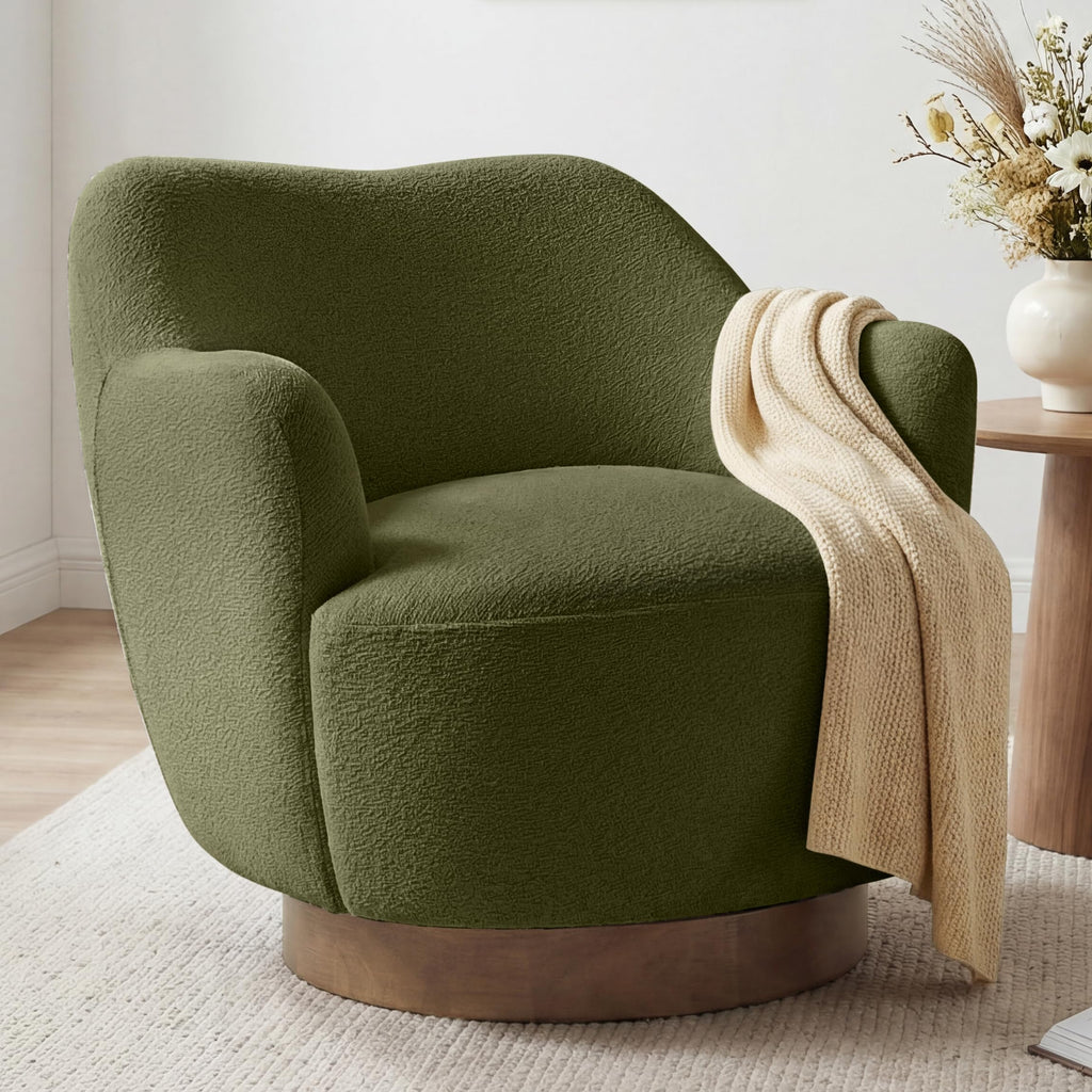 Green Swivel Accent Chair Set of 2 I9981