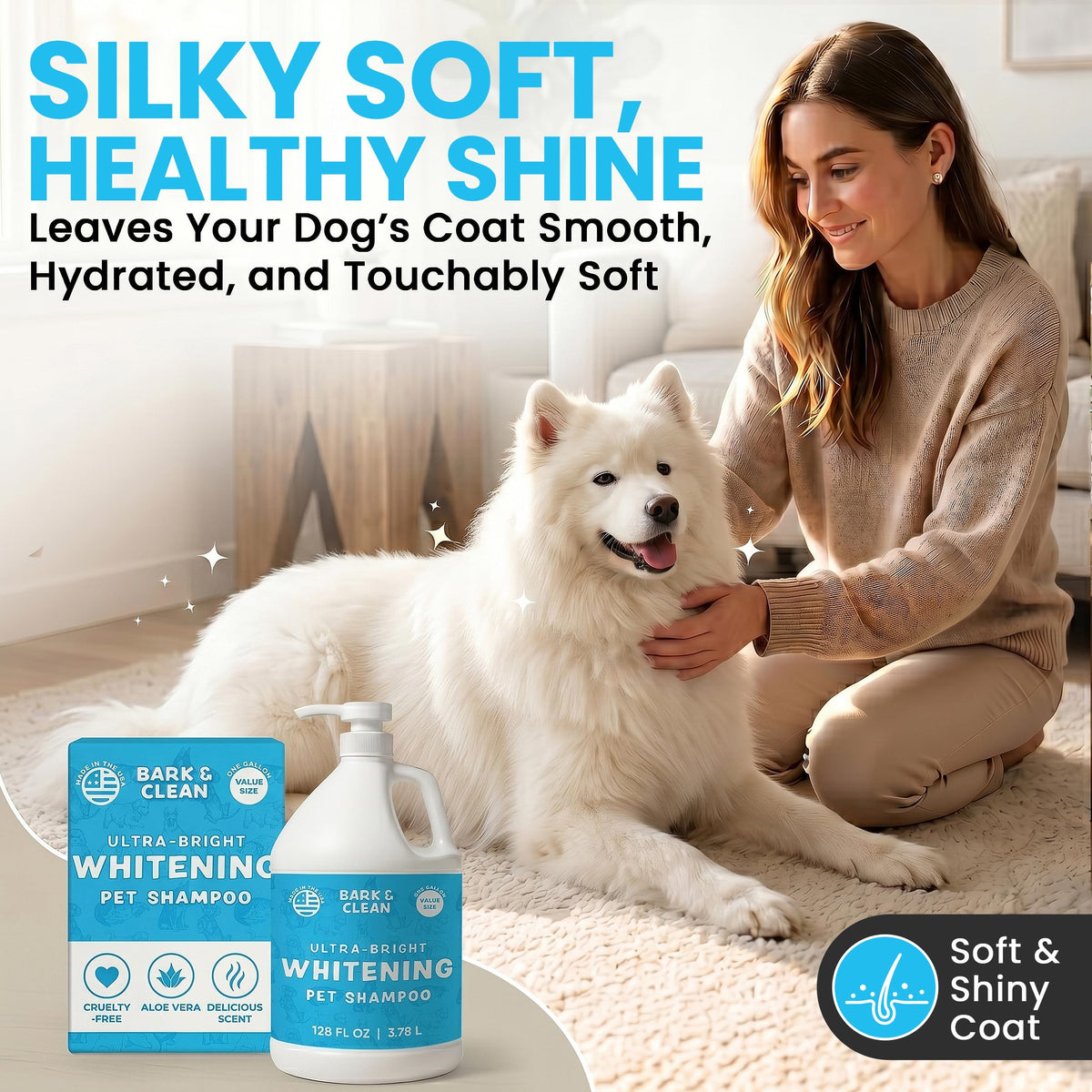 Whitening Dog Shampoo with Pump, 1 Gallon Aloe Coconut J20497