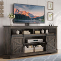 63" Oak Corner TV Stand with Barn Door A680